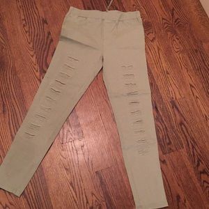 Pull On Distressed Jeggings